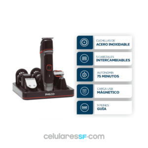 KIT GROOMING PHILCO 5 EN 1 - AFEITADORA Y CORTADORA MULTiFUNCIÓN - CB8875PP