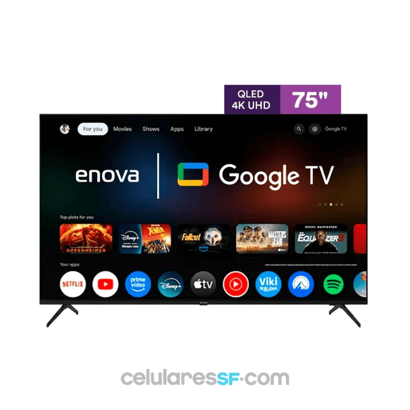 SMART TV ENOVA 75'' QLED 4K UHD - FRAMELESS - Con Google TV