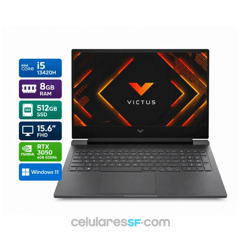 NOTEBOOK HP VICTUS 15-FA2013DX - i5-13420H - 8GB RAM - 512GB SSD - 15.6'' FHD - RTX 3050 - W11